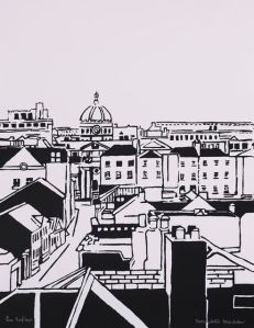 Rooftops : Screenprint on paper : Bernadette Madden