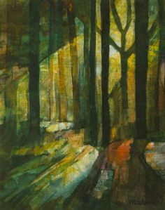 Long Shadows : Wax resist on linen