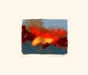 Fire : Screenprint on paper : Bernadette Madden
